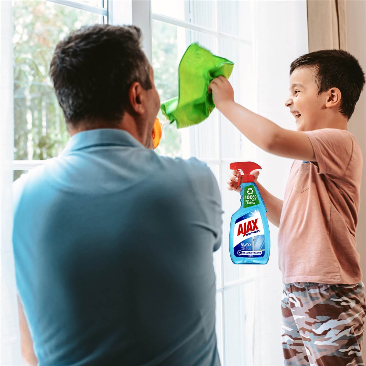 Ajax Spray And Wipe Glass Cleaner Trigger Spray 500ml Woolworths