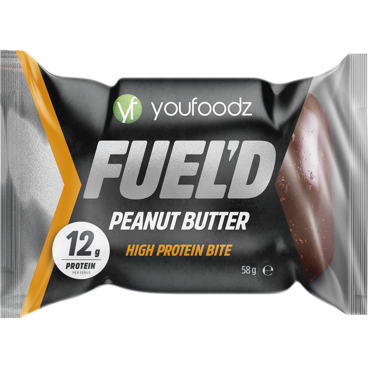 Youfoodz Fuel'd High Protein Bite Peanut Butter 58g Woolworths