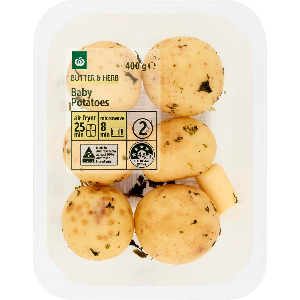 Woolworths Cook Potato Baby Herb & Butter 400g Woolworths