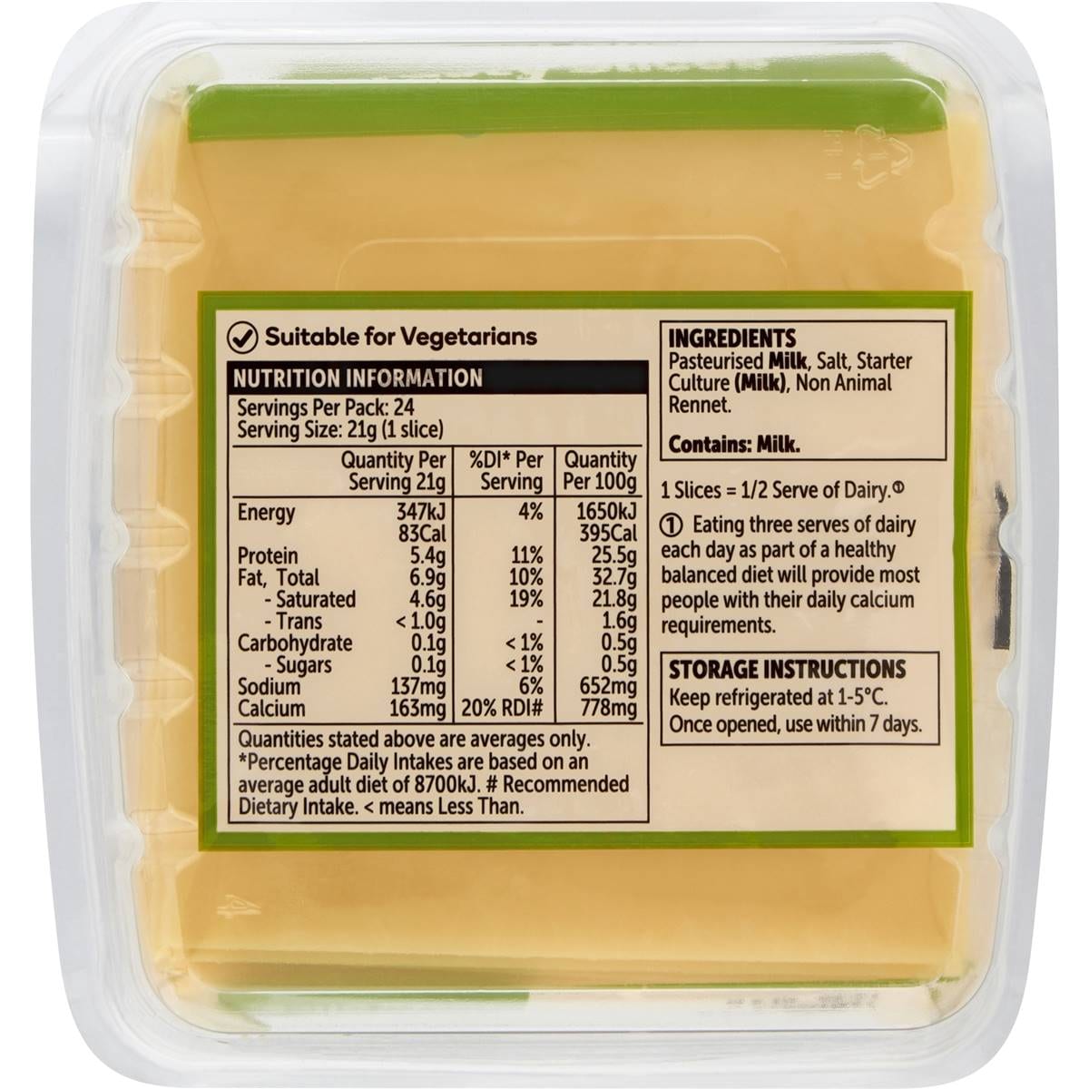 Woolworths Tasty Cheese Slices 500g Woolworths