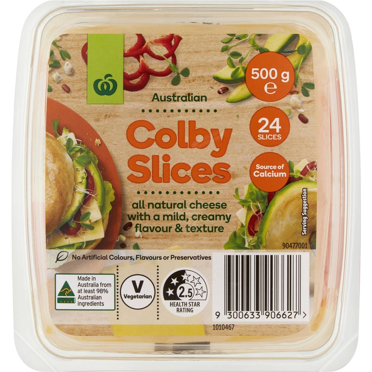 Woolworths Colby Cheese Slices 500g Woolworths