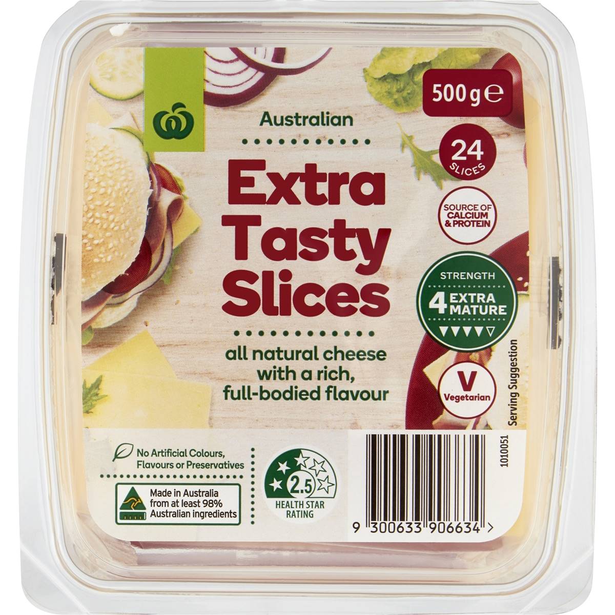 Woolworths Extra Tasty Cheese Slices 500g Woolworths
