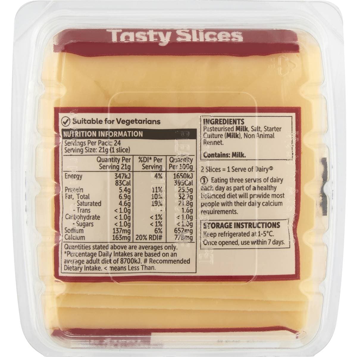 Woolworths Extra Tasty Cheese Slices 500g Woolworths