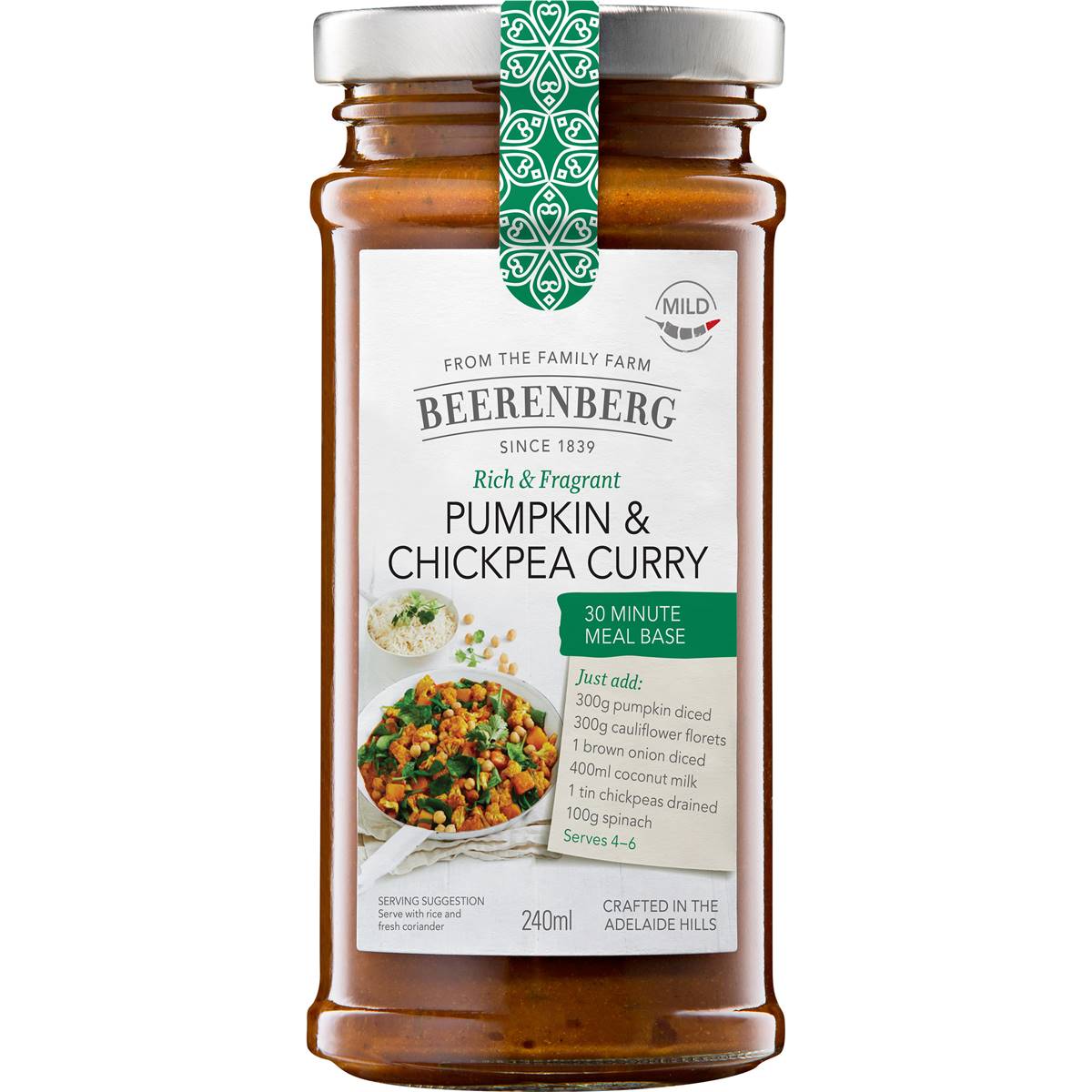 Beerenberg Pumpkin & Chickpea Curry 240ml Woolworths