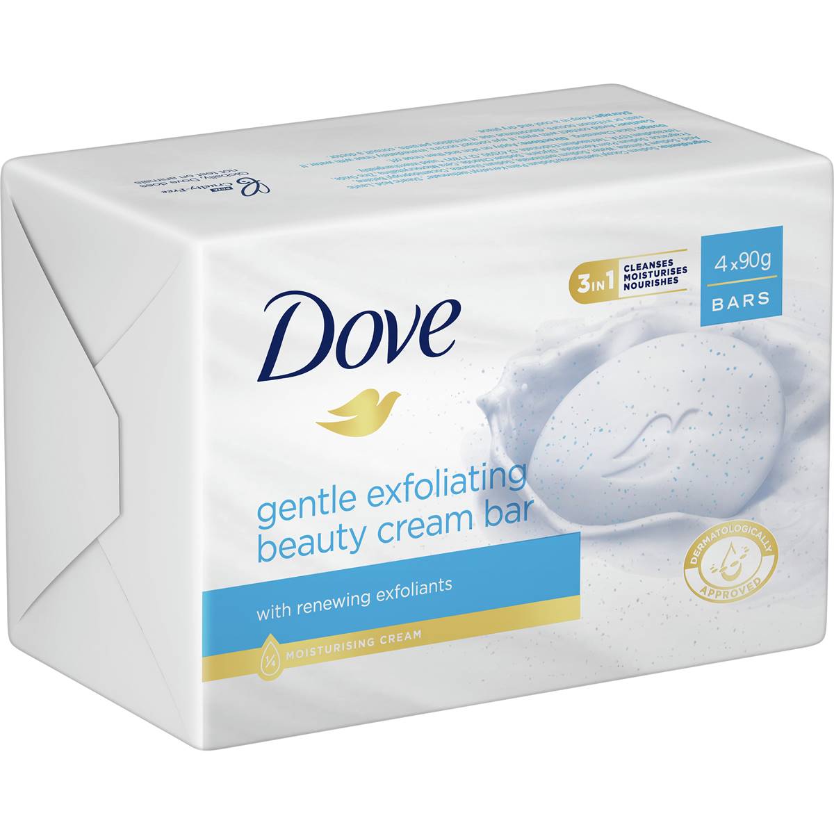 Dove Gentle Beauty Cream Bar Exfoliating Soap 90g X 4 Pack Woolworths 8256