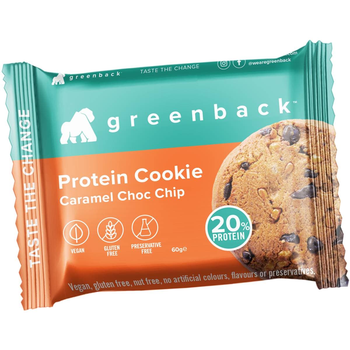 Greenback Protein Cookie Caramel Chocolate Chip 60g Woolworths