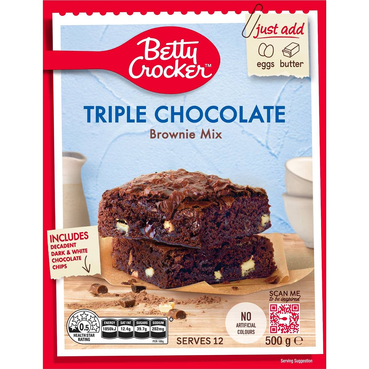 Betty Crocker Triple Chocolate Fudge Brownie Mix 500g Woolworths