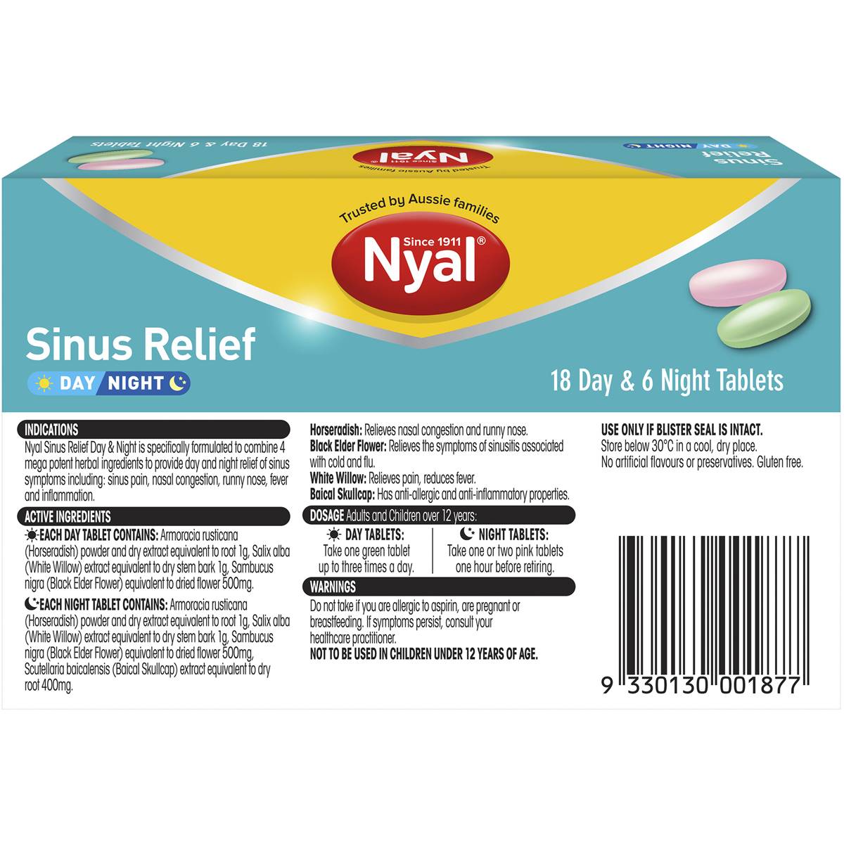 Nyal Sinus Relief Day And Night Tablets 24 Pack Woolworths