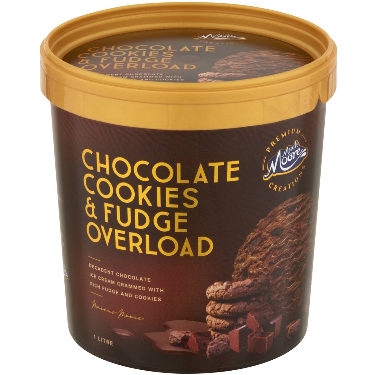 Much Moore Chocolate Cookies & Fudge Ice Cream 1l Woolworths