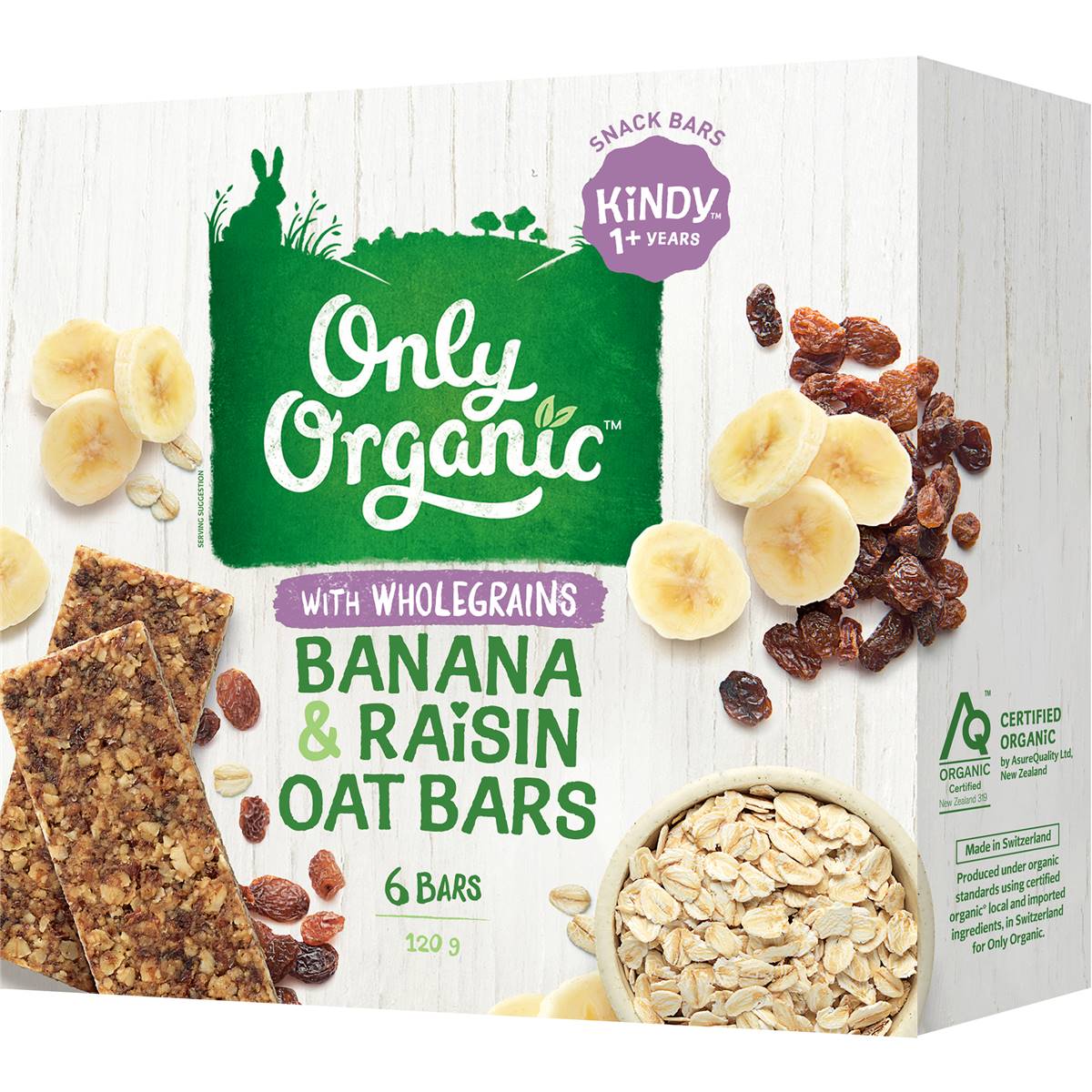 Only Organic Oat Bars Banana & Raisin 
