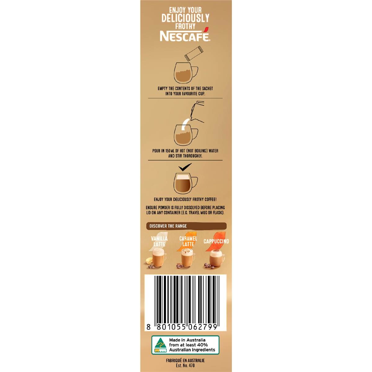 Nescafe Mocha Coffee Sachets 10 Pack Woolworths