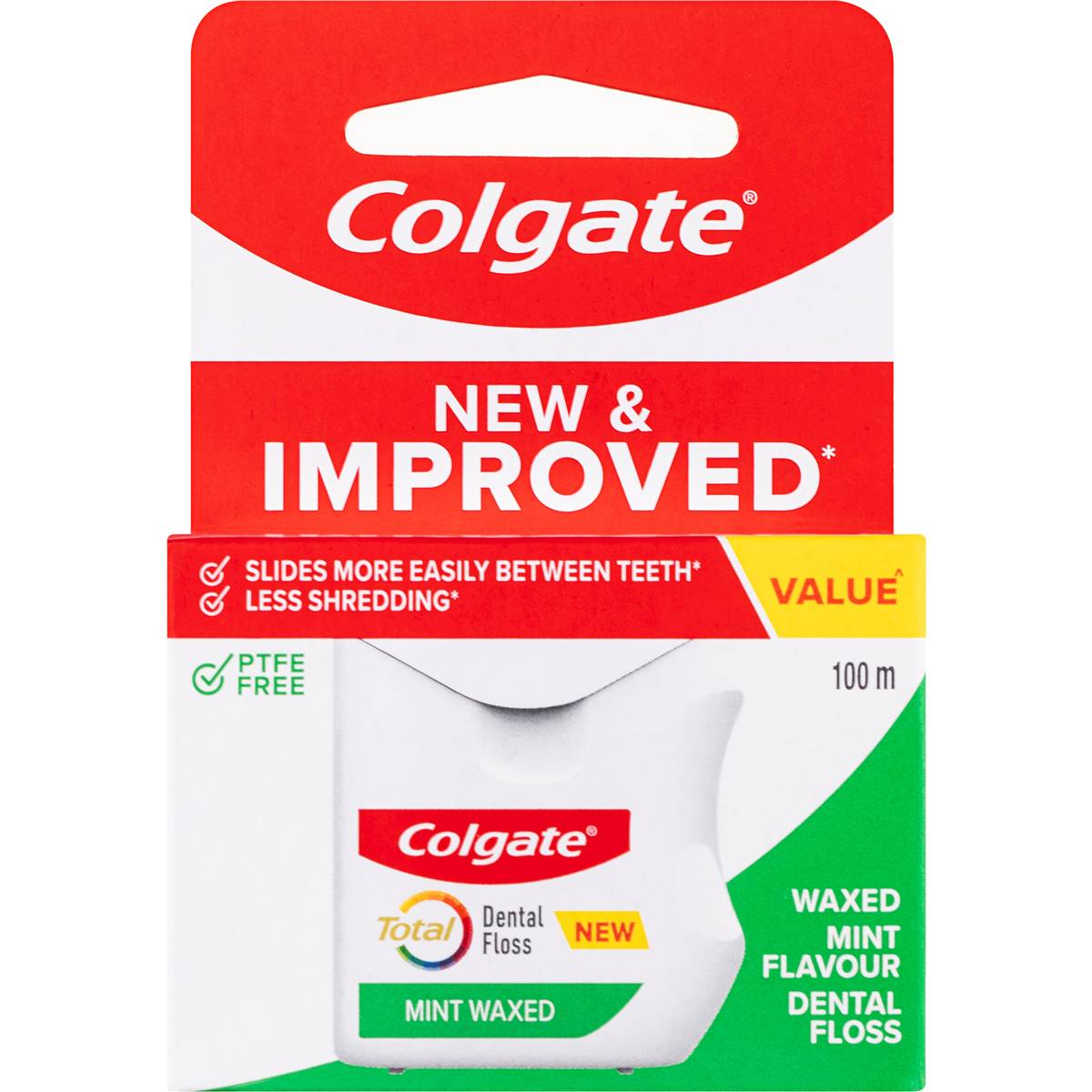 Colgate Waxed Dental Floss 100m Mint Flavour Each Woolworths
