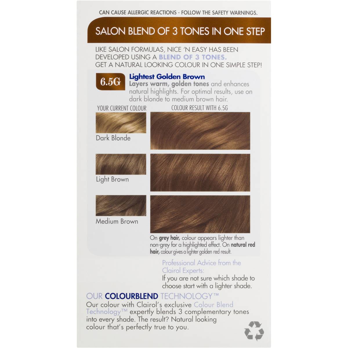 Clairol Nice N Easy 6.5g Natural Lightest Golden Brown Each | Woolworths