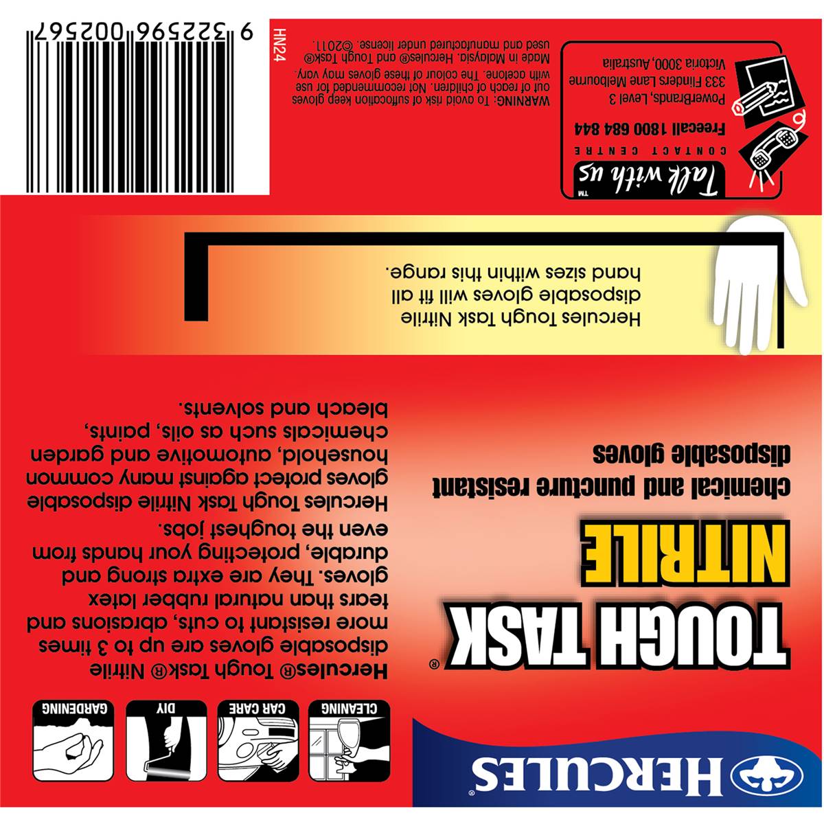 Hercules Tough Task Nitrile Gloves Disposable Chemical & Puncture 24