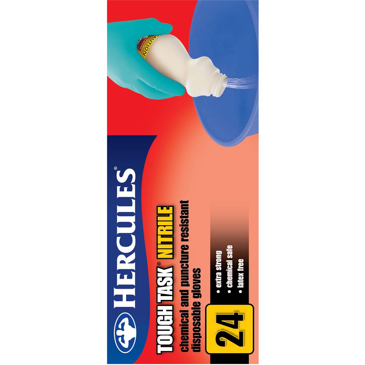 Hercules Tough Task Nitrile Gloves Disposable Chemical & Puncture 24