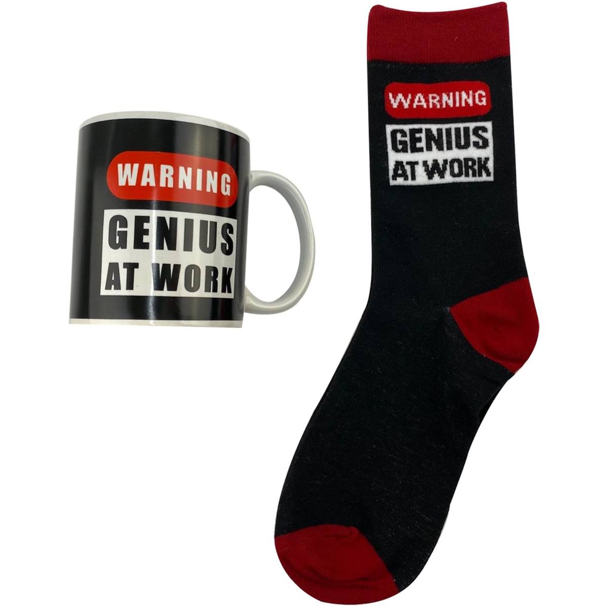 Father's Day Mug & Sock Gift Set Genius At Work Each Woolworths