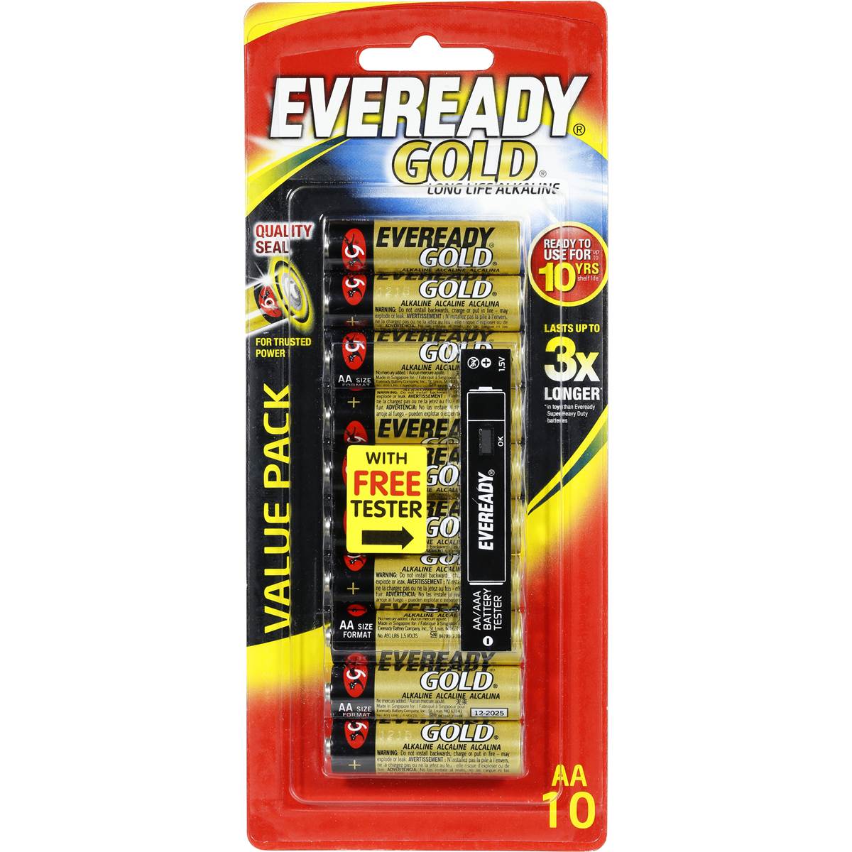Eveready Gold Aa Batteries 10pk Woolworths
