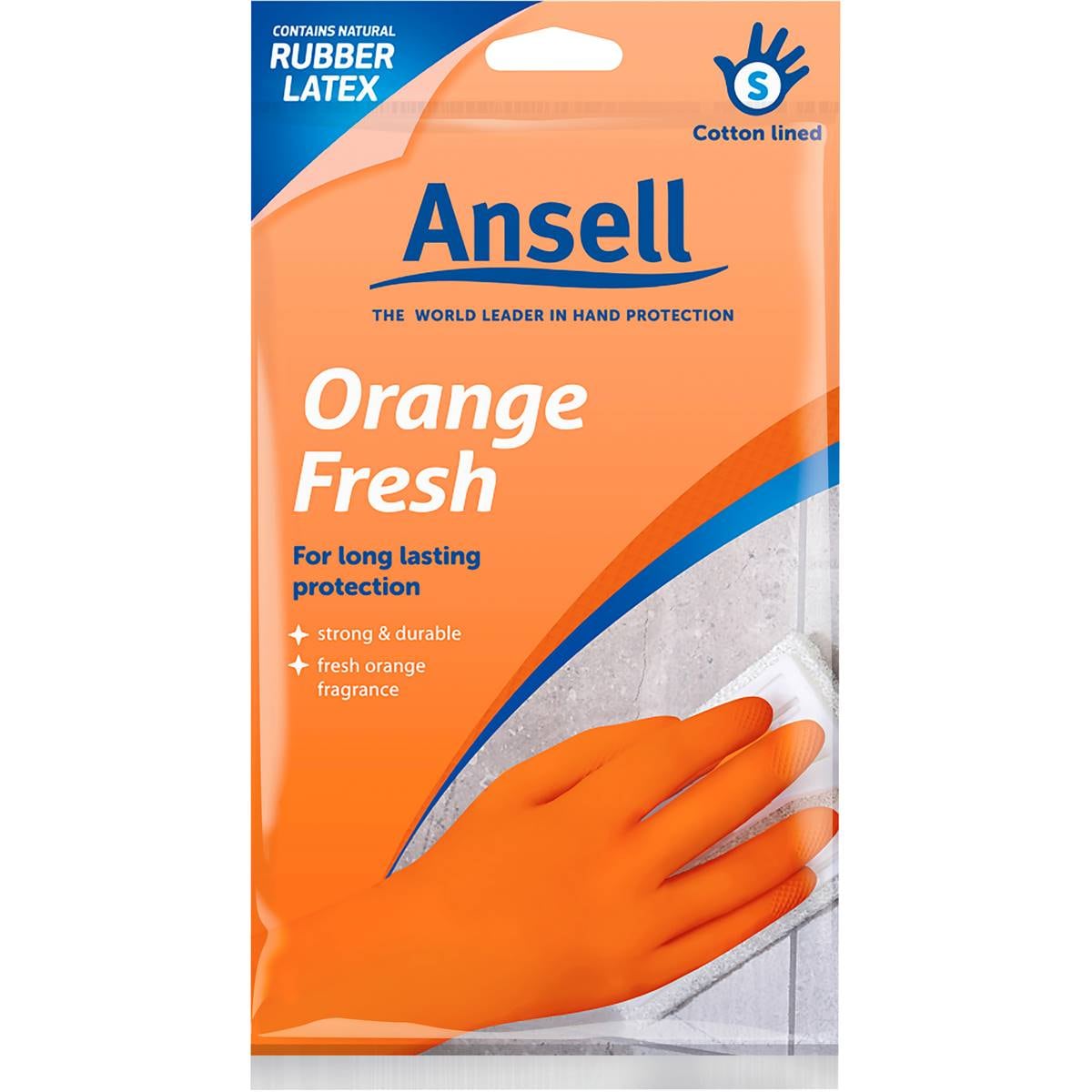 Vileda Ansell Gloves Orange Fresh Small Each Woolworths