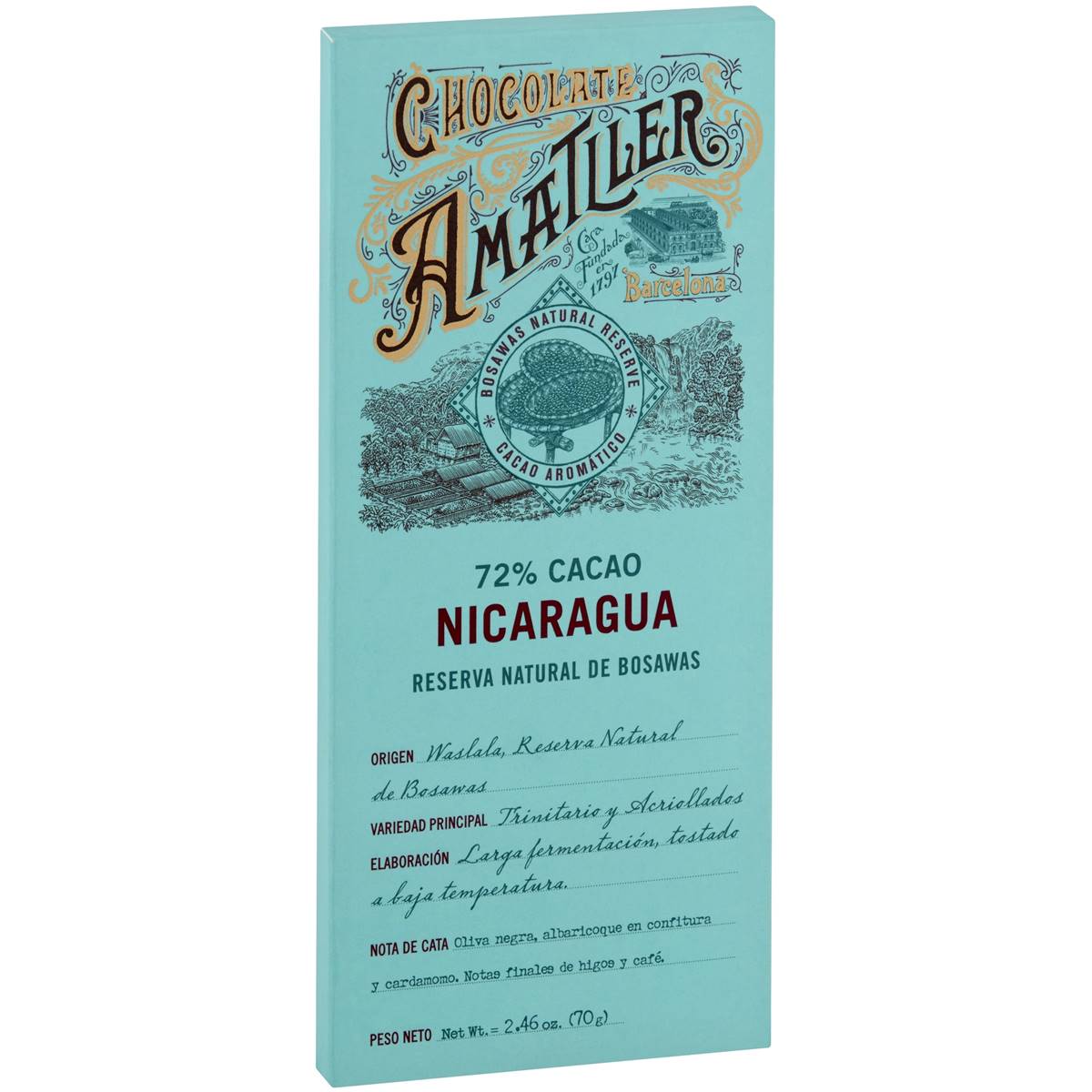Chocolate Amattler Chocolate Amatler 72% Cacao Nicaragua Chocolate Bar