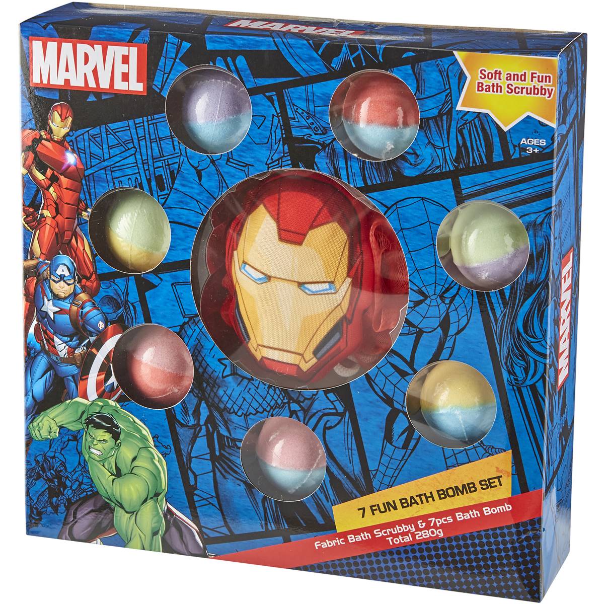 Marvel Superhero 7 Fun Bath Bomb Set Each | Woolworths