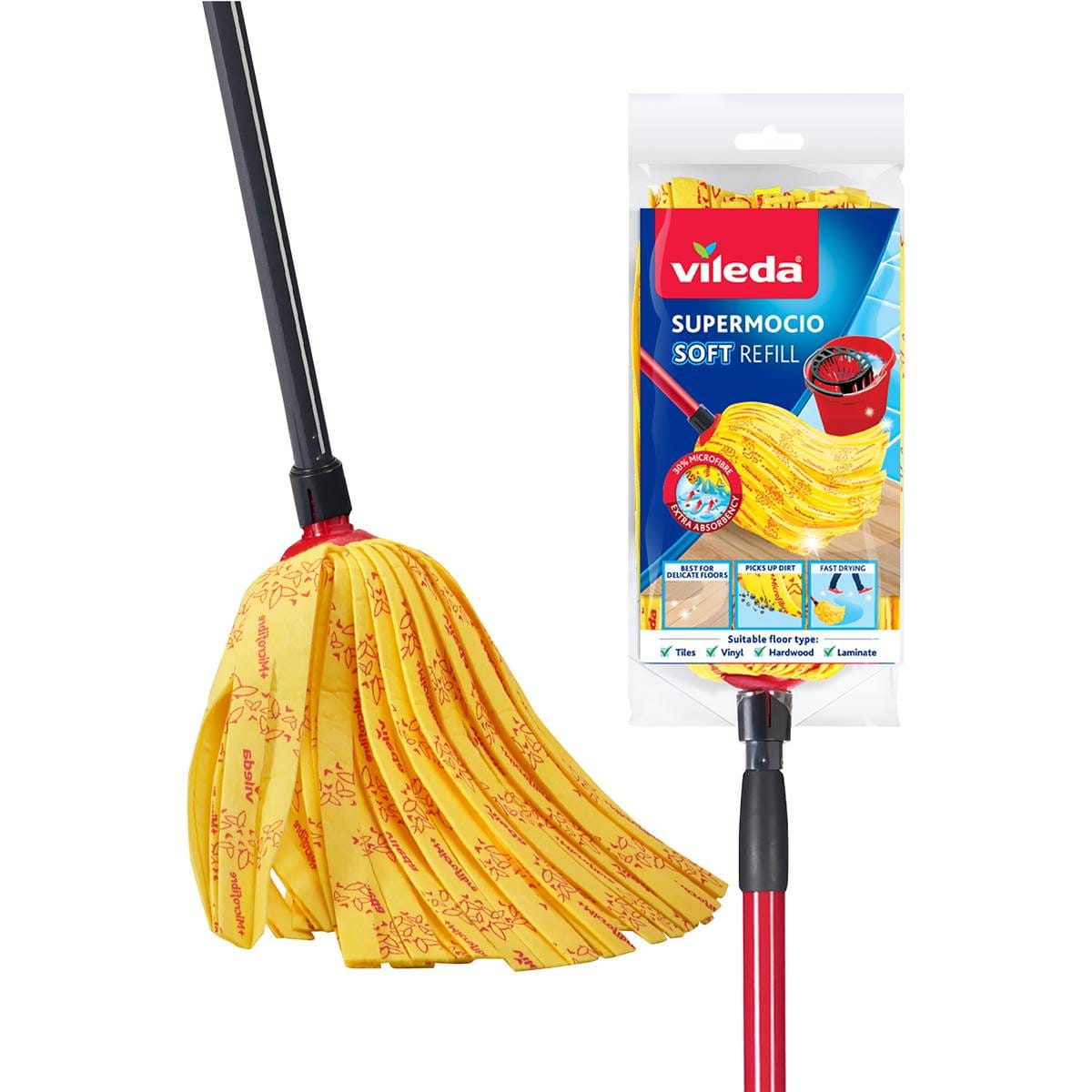 Vileda Supermocio Soft Mop With Telescopic Handle Each Woolworths