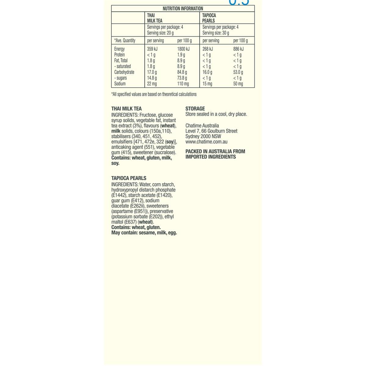 Chatime Thai Milk Tea Bubble Tea Kit With Tapioca Pearls 4 Pack