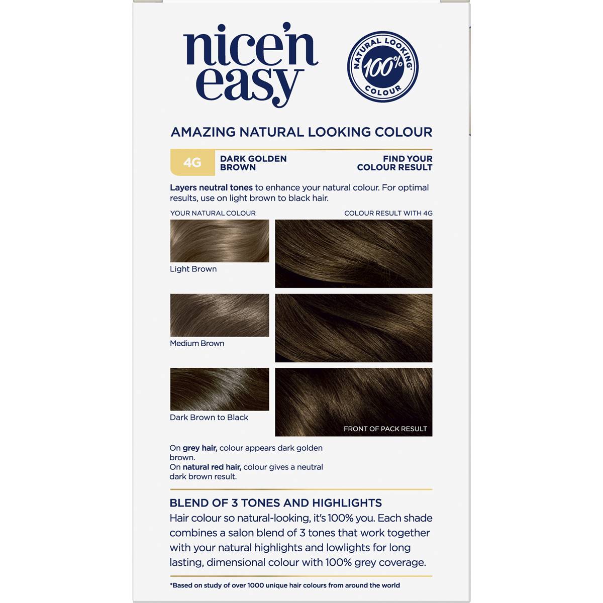 Clairol Nice N Easy 4g Dark Golden Brown Hair Colour Each | Woolworths