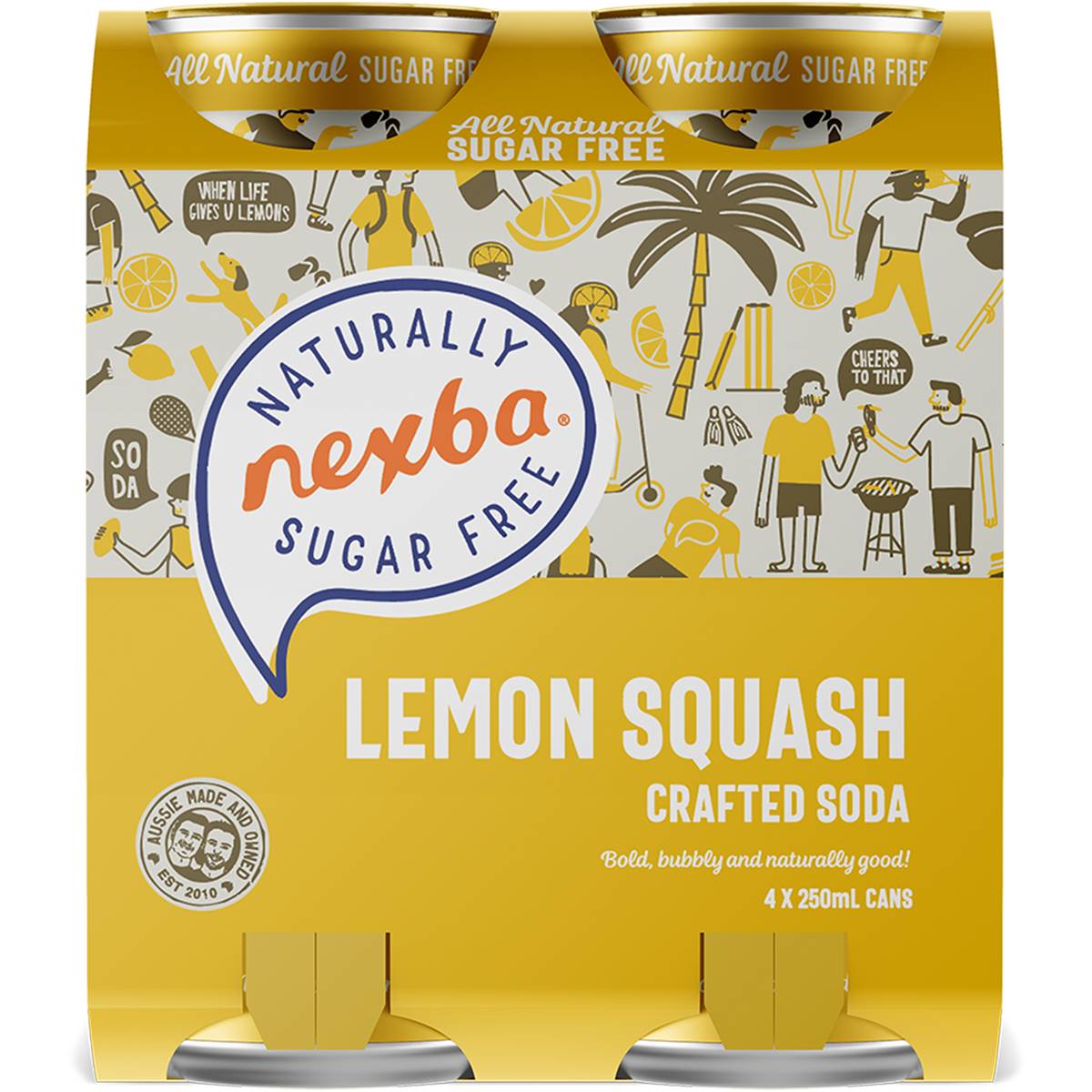 Nexba Lemon Squash Crafted Soda Cans 