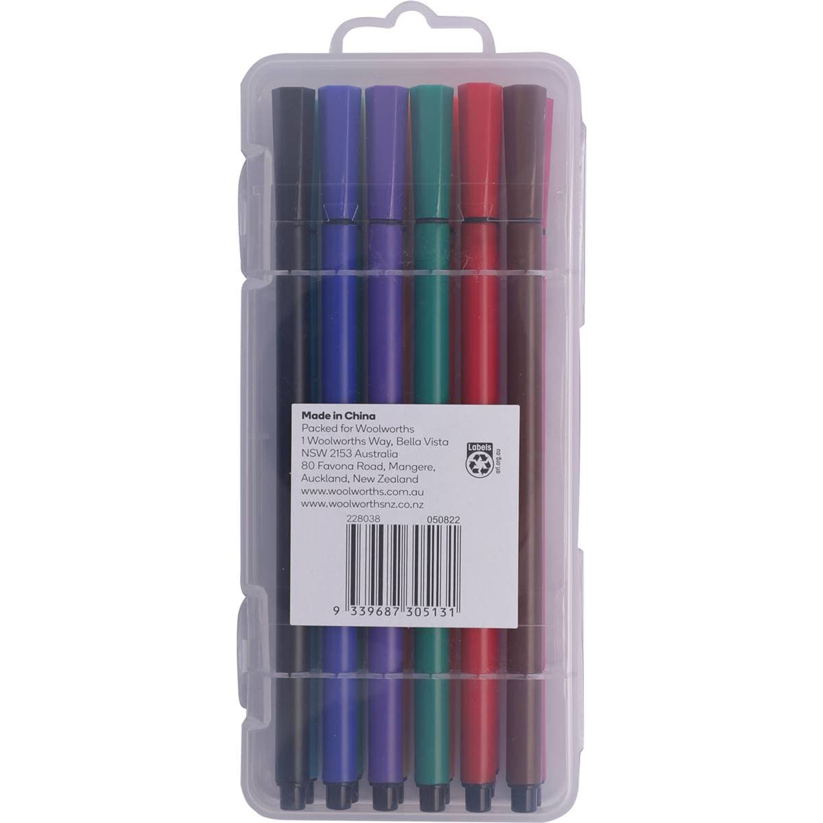 Paperclick Fineliner Coloured Pens 12 Pack Woolworths