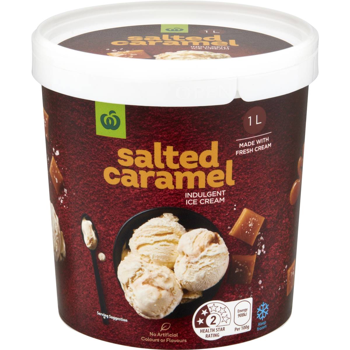 Woolworths Ice Cream Salted Caramel 1l 