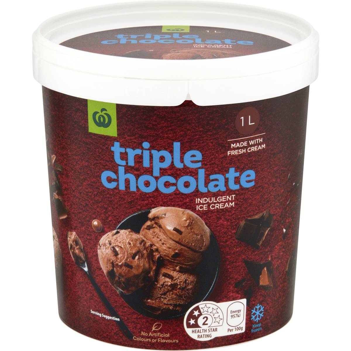 Woolworths Ice Cream Triple Chocolate 1l Woolworths 3833