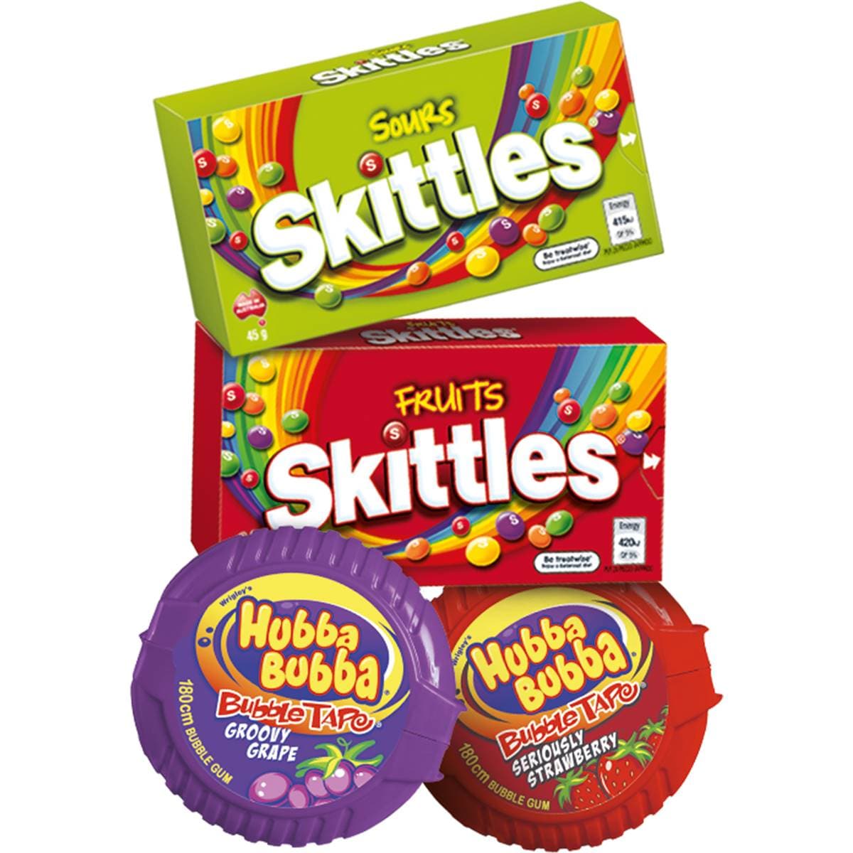 Skittles & Hubba Bubba Chewy Lollies Christmas Gift Stocking 202g