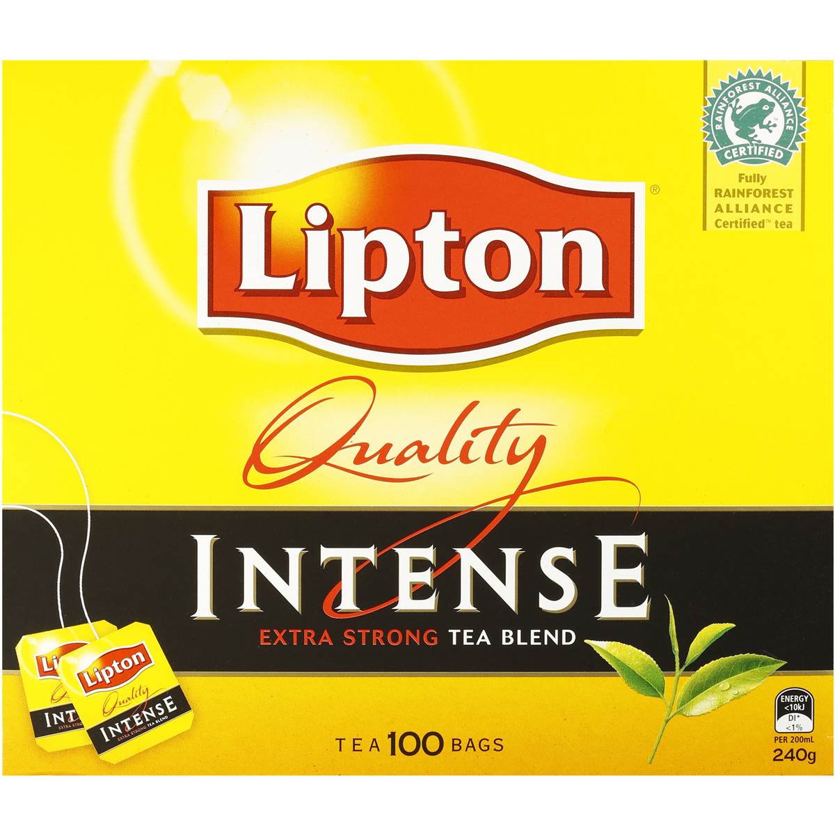 Lipton Quality Black Leaf Tea Intense 100pk 240g Woolworths 