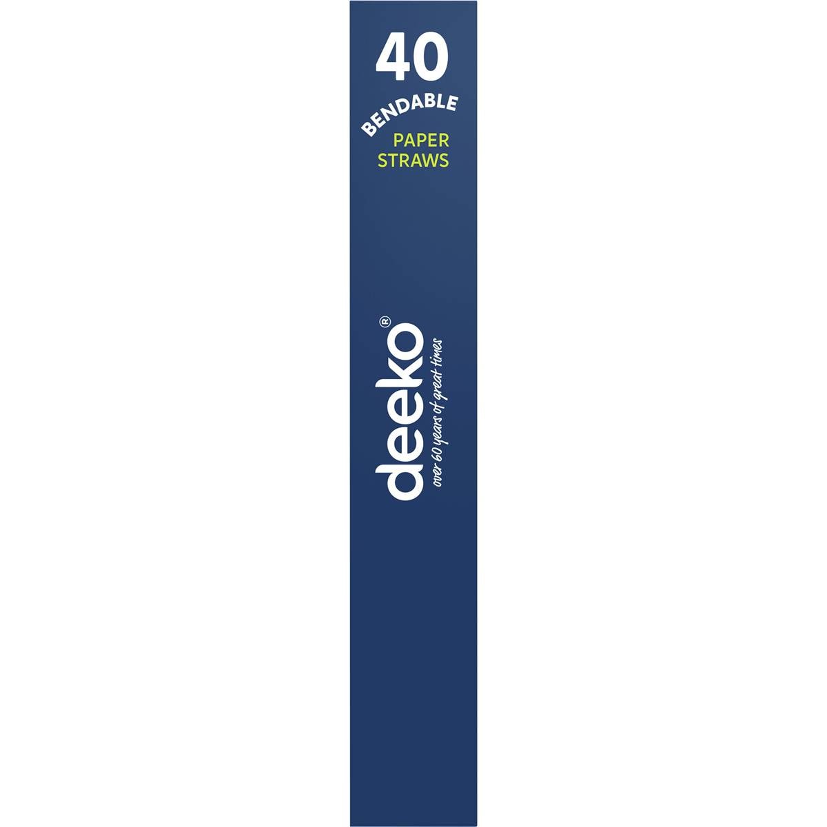 Deeko Bendable Paper Straws 40 Pack Woolworths