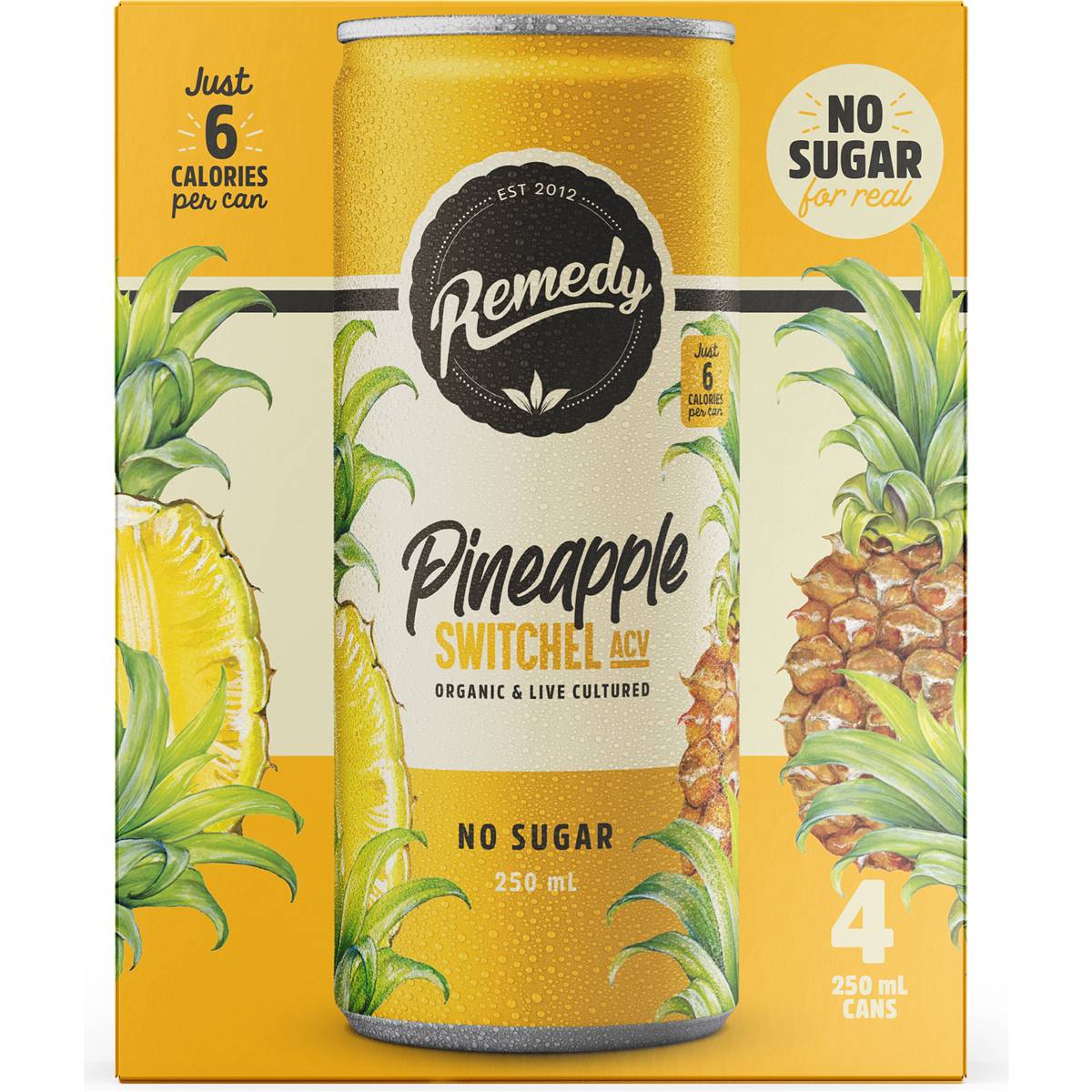 Remedy Pineapple Switchel No Sugar 4 Pack Woolworths