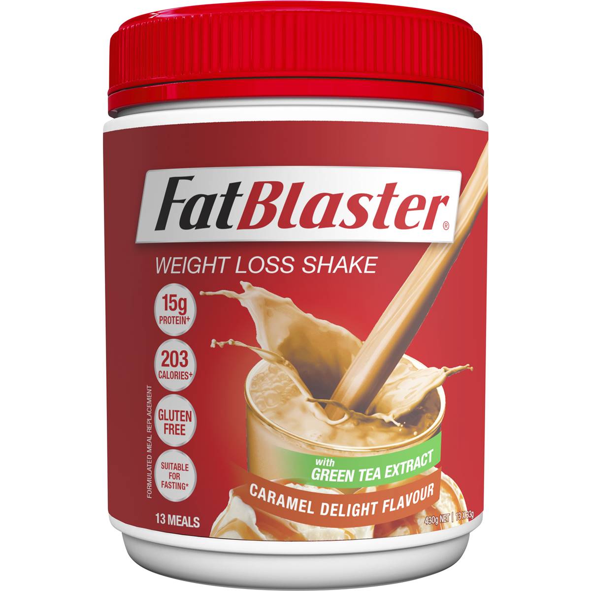 Fat Blaster Weight Loss Shake With Green Tea Extract Caramel Delight 430g Woolworths