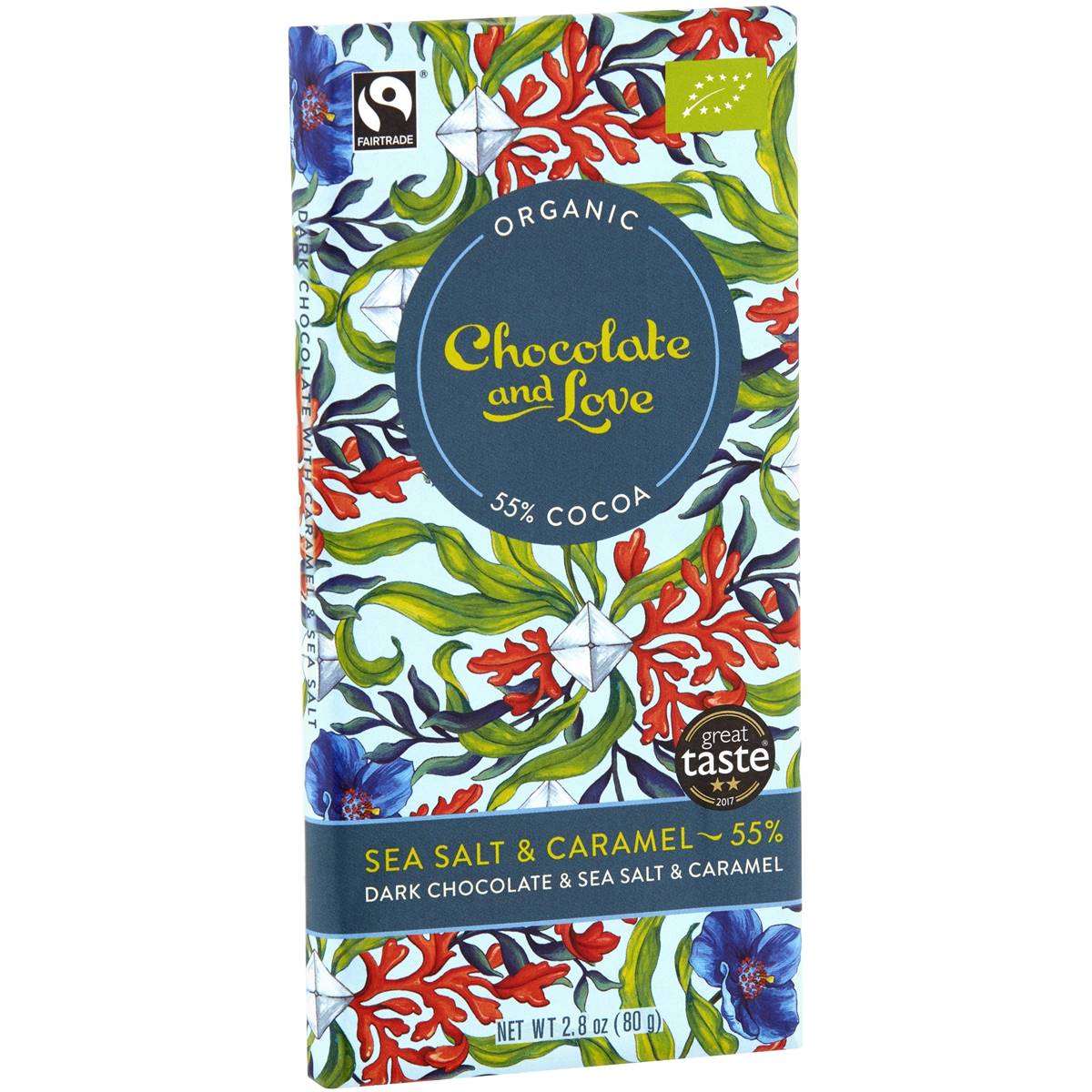 Chocolate And Love Sea Salt & Caramel Chocolate Bar 80g Woolworths
