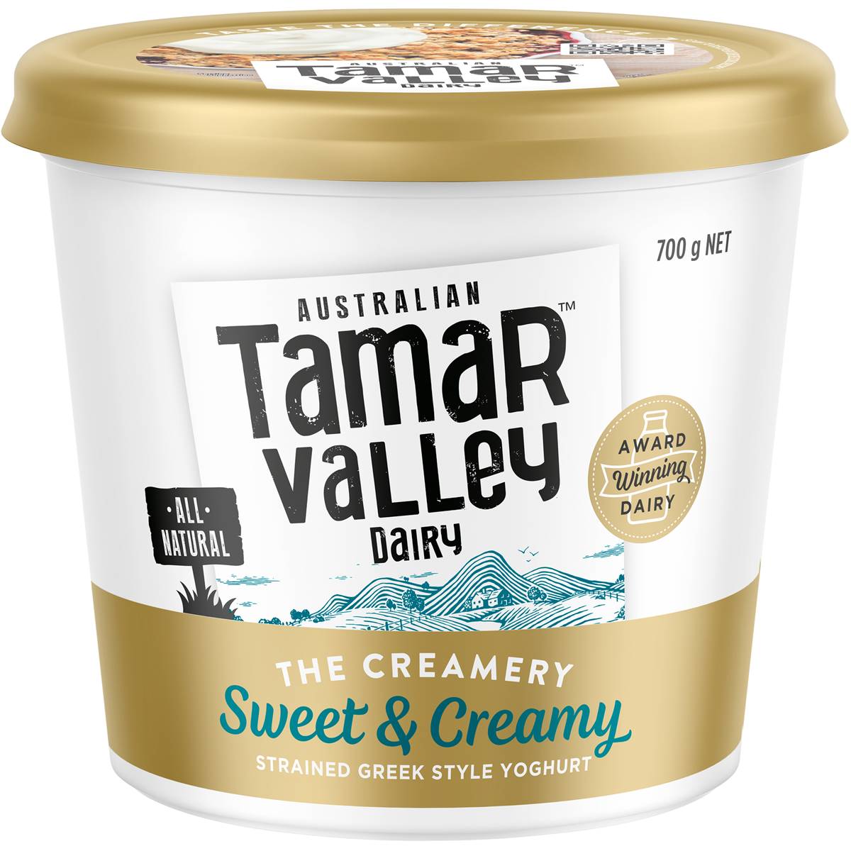 Tamar Valley Dairy Sweet & Creamy Strained Greek Style Yoghurt 700g