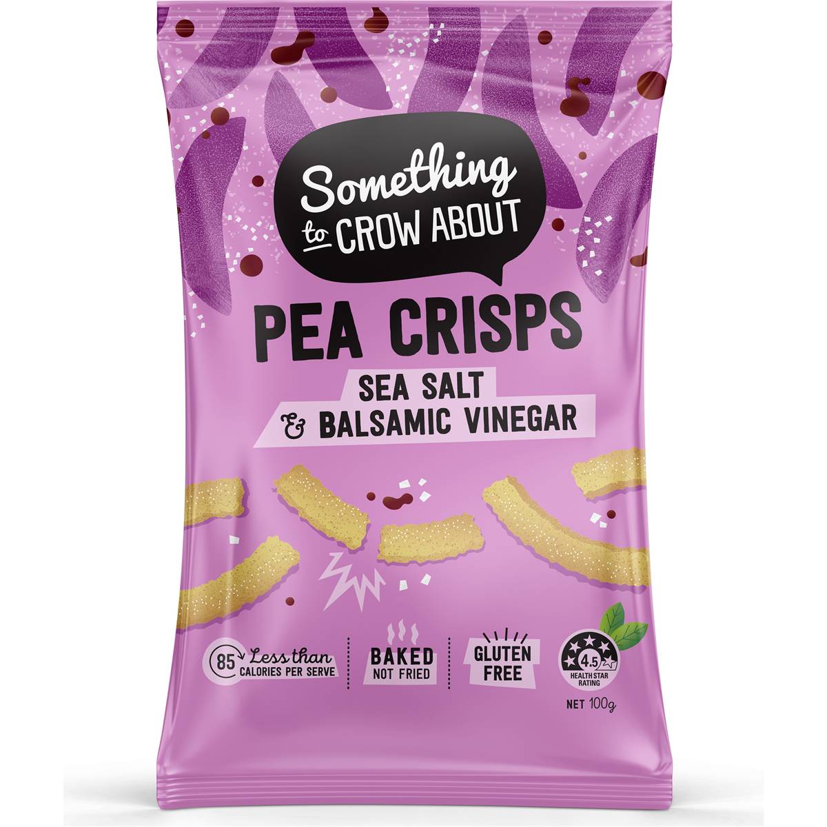 Something To Crow About Pea Crisps Sea Salt & Balsamic Vinegar 100g