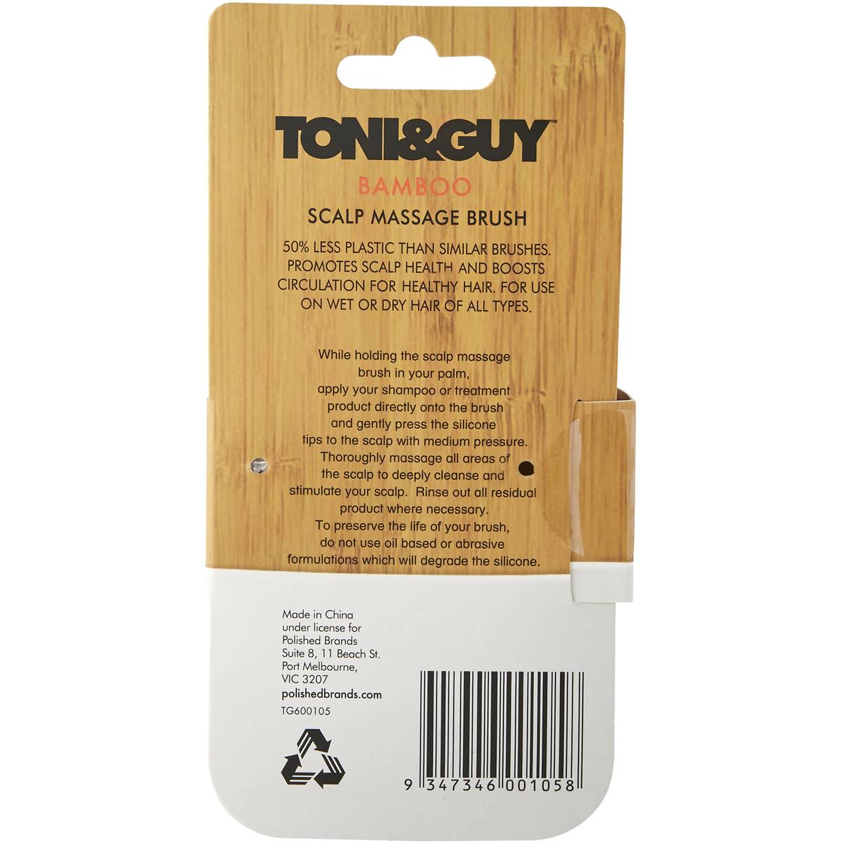 Toni & Guy Bamboo Scalp Massage Brush Each Woolworths