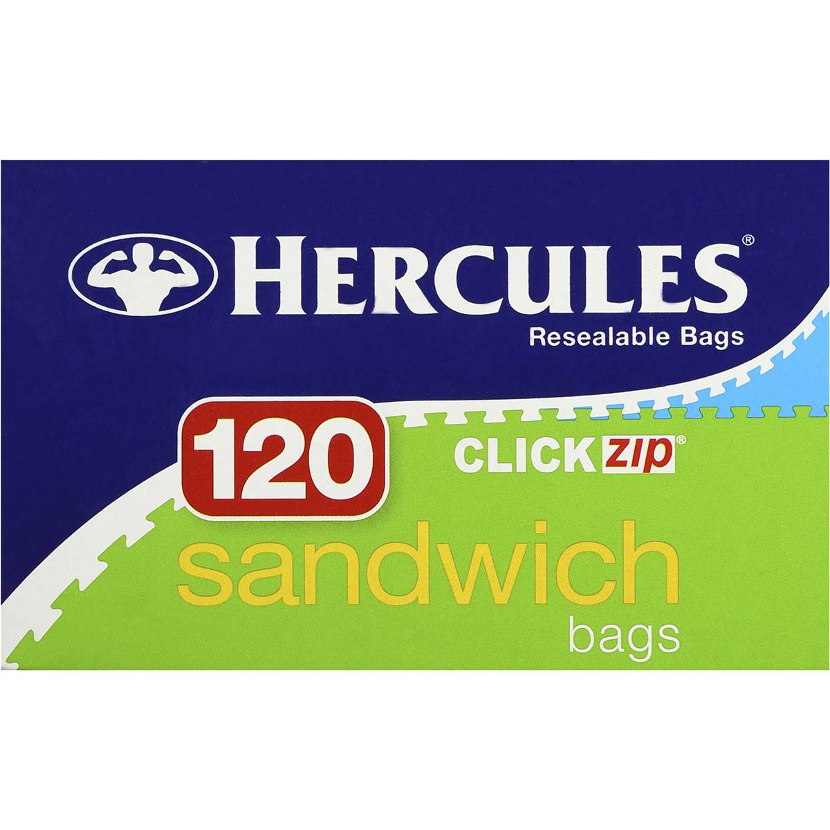 Hercules Click Zip Resealable Sandwich Bags 120 Pack Woolworths