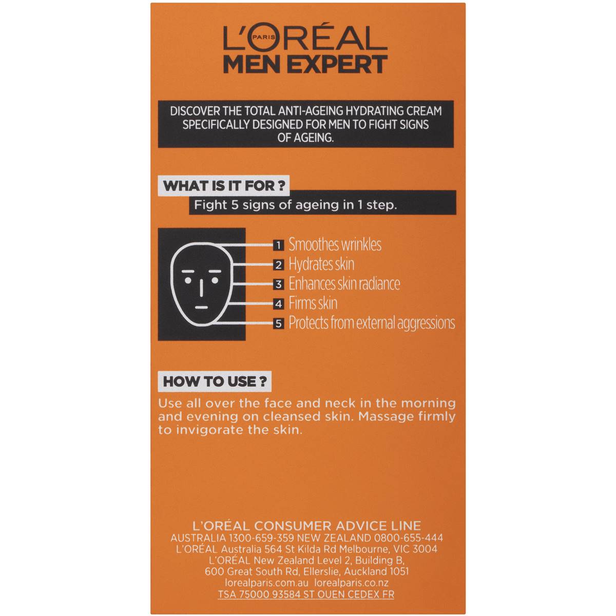 L'oreal Face Care Men Expert Vita Lift 5 50ml Woolworths