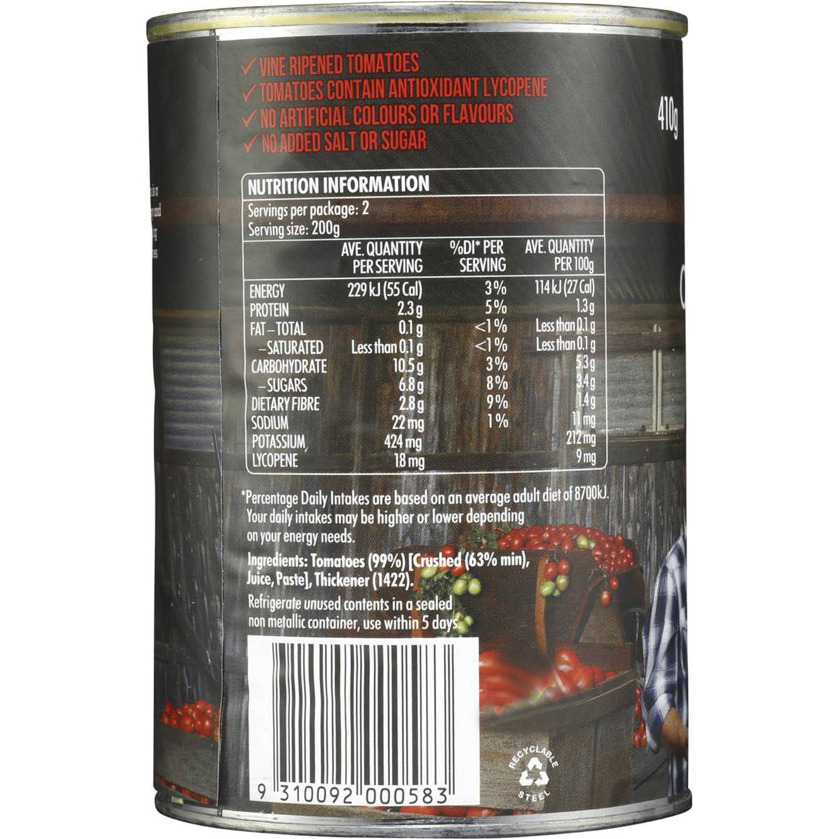 Ardmona Tomatoes Crushed 410g Woolworths