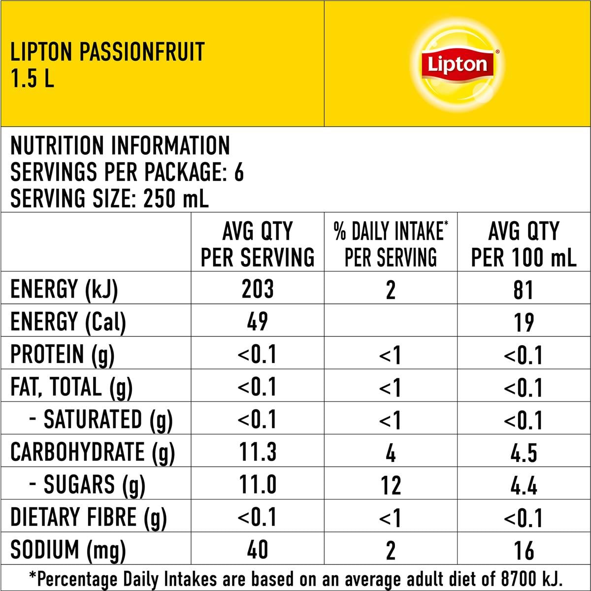 Lipton Ice Tea Tropical Passionfruit Iced Tea Bottle 1.5l Woolworths