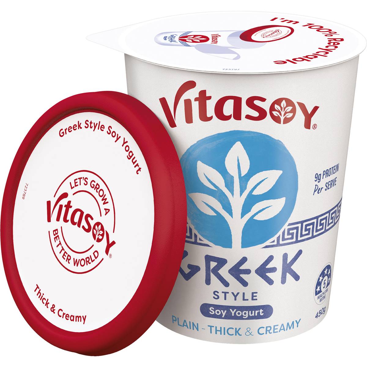 Vitasoy Greek Style Soy Yogurt Plain Thick & Creamy 450g Woolworths