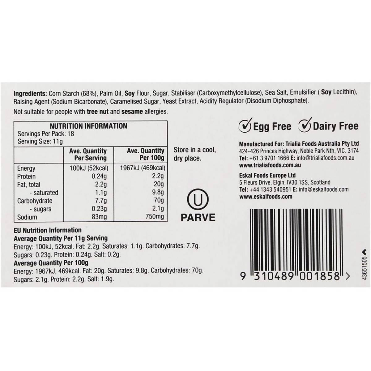 Eskal Gluten Free Crackers 200g Woolworths