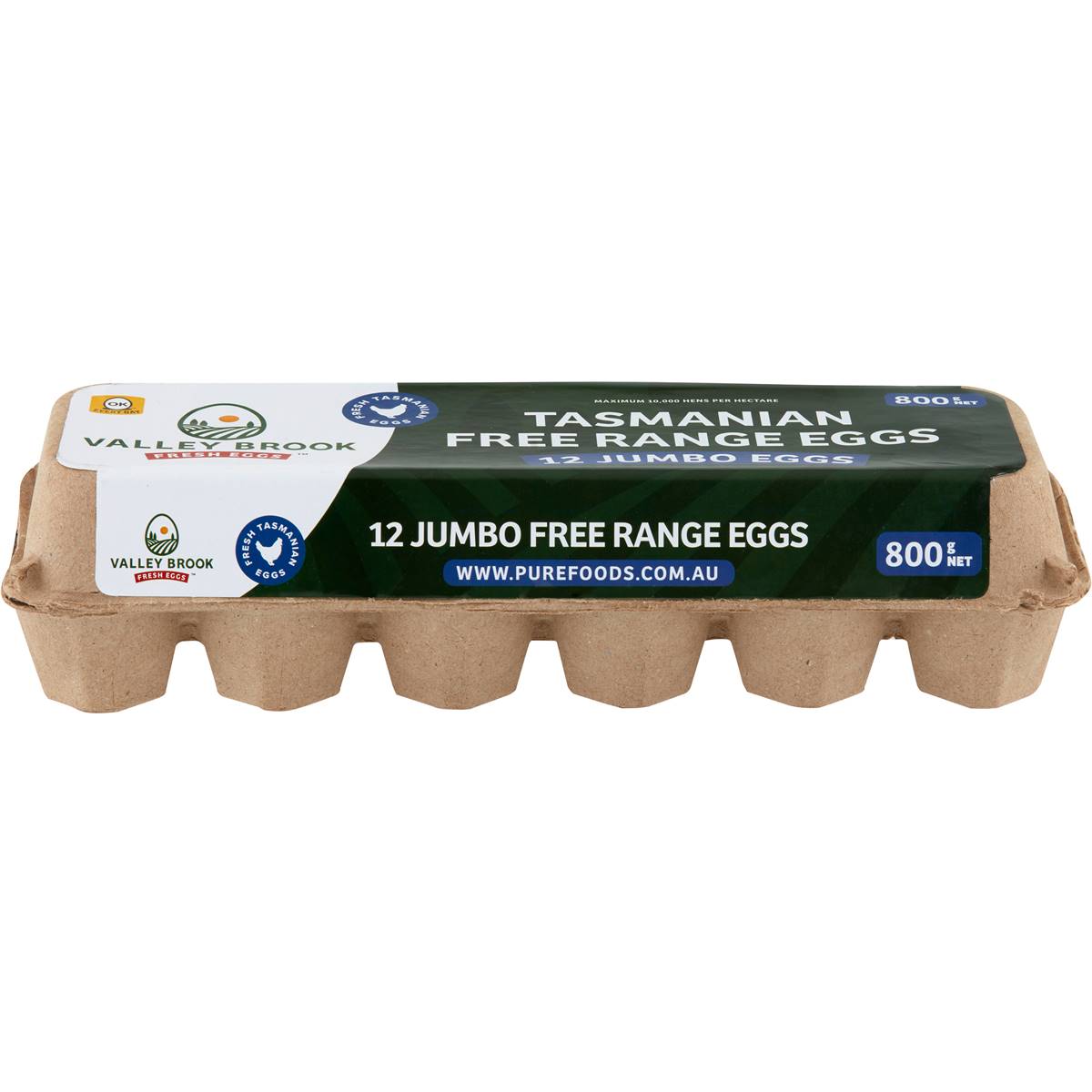 Valley Brook 12 Jumbo Tasmanian Free Range Eggs
