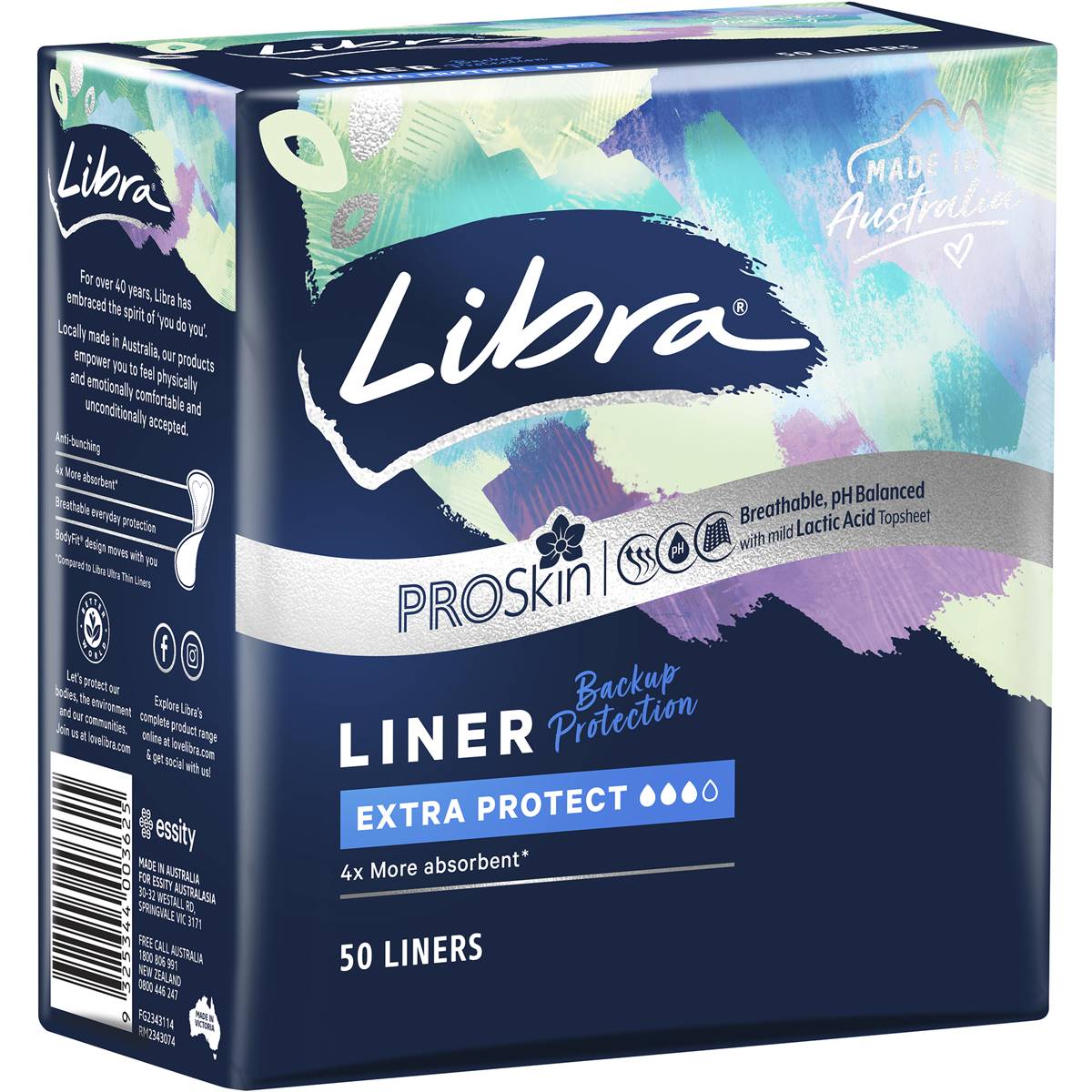 Libra Pro Skin Liners Extra Protect 50 Pack Woolworths