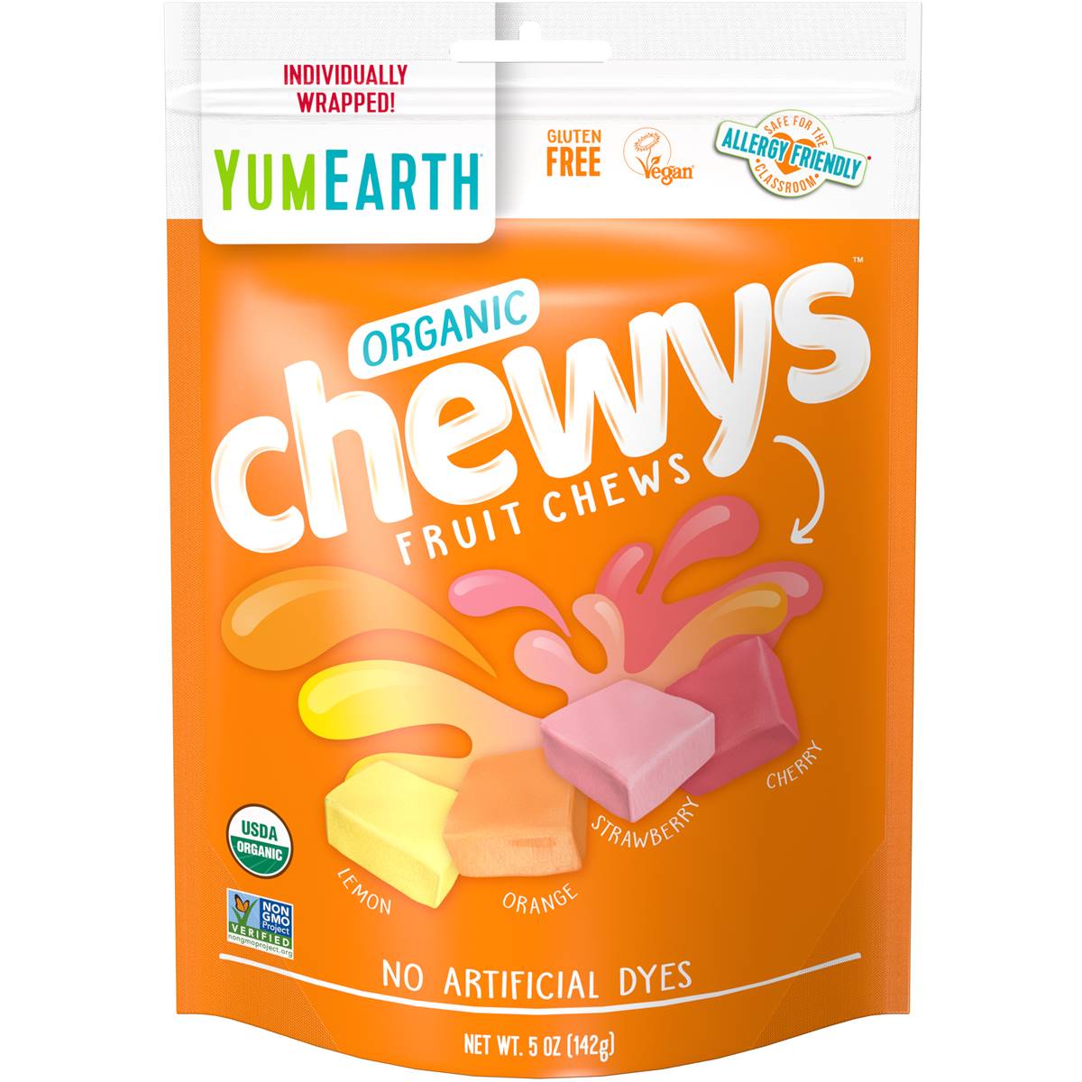 Yum Earth Organic Fruit Chew Lollies Share Bag 142g Woolworths
