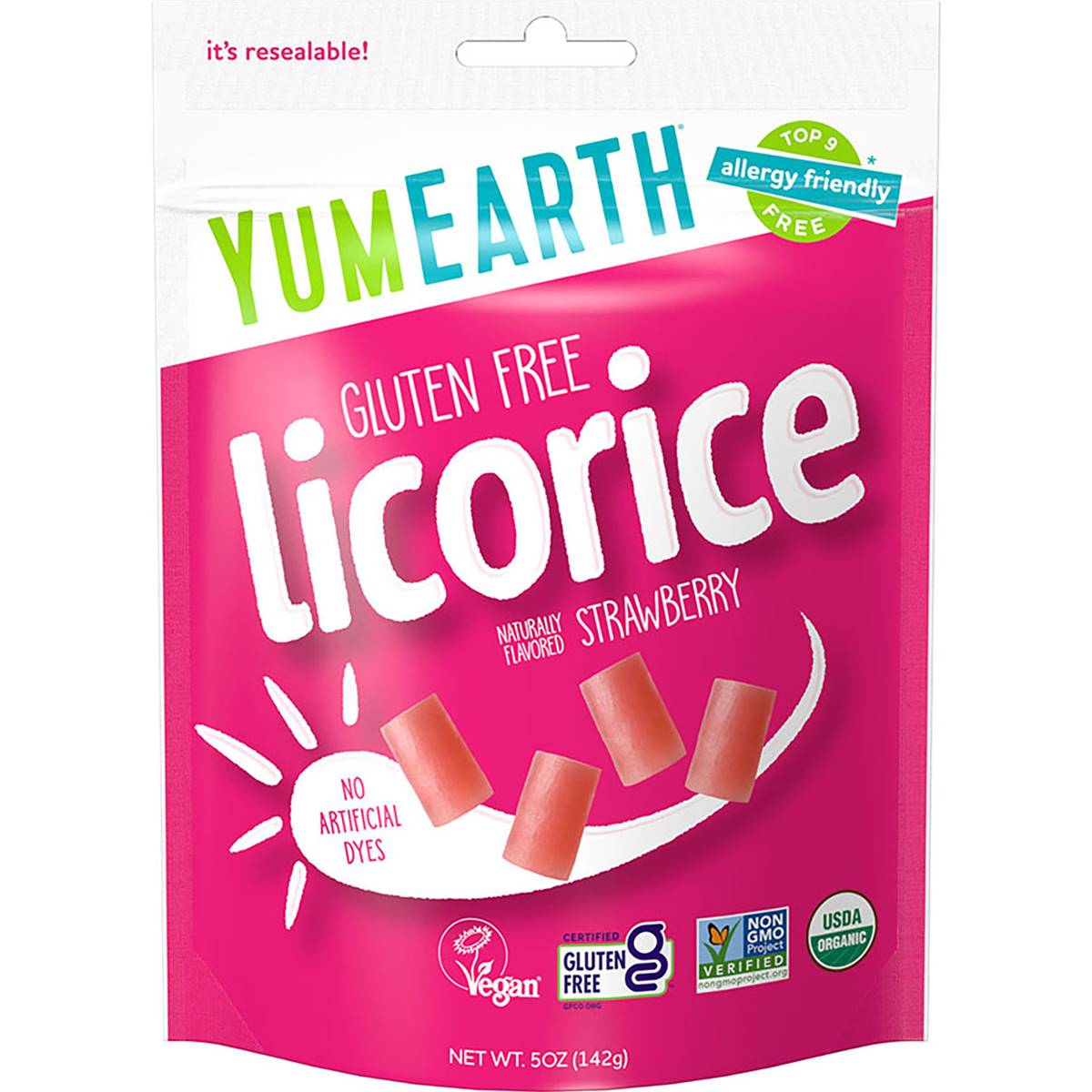 Yum Earth Organic Strawberry Licorice Share Bag 142g Woolworths